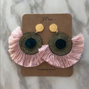NWT J Crew Fringe Earrings with metallic thread